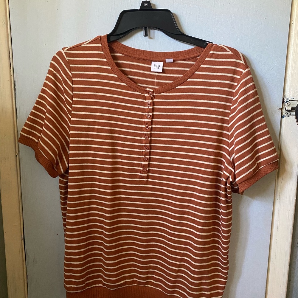GAP Striped Henley Shirt
